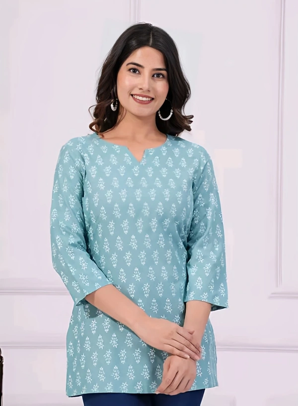 Style Short Kurta - Rock Blue, S, Free