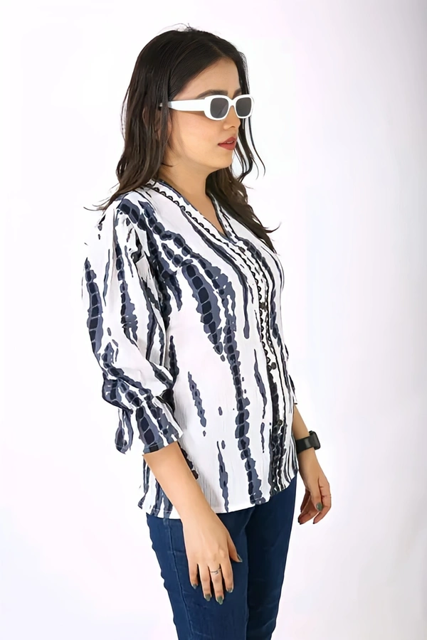 Polycotton Top - Black & White, XS, Free