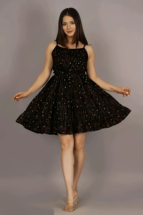 Cute Short Dress - Black, M, Free