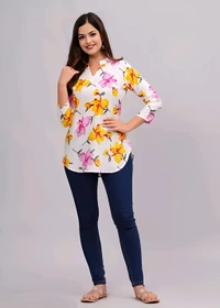 Casual Top - White, L, Free