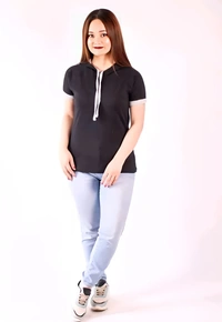 Cotton T-shirt - Black, M, Free