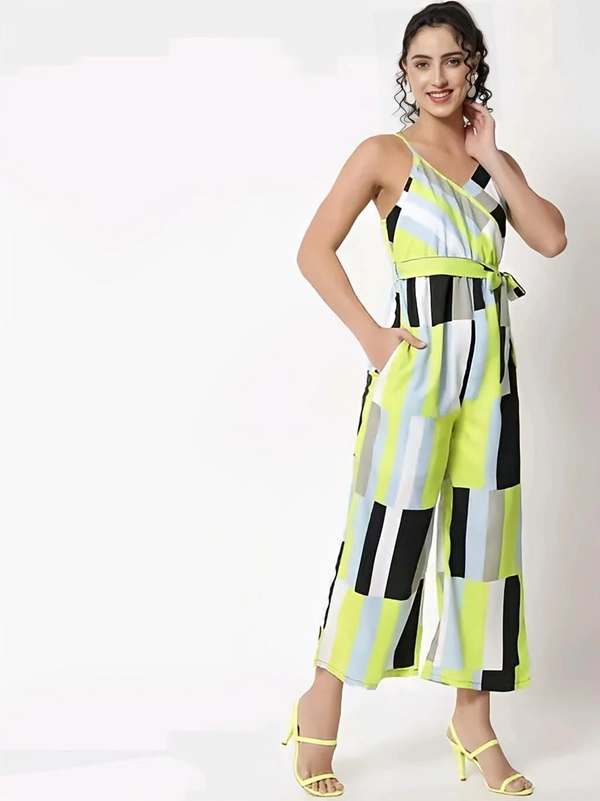 Crepe Jumpsuit - Yellow Green, M, Free