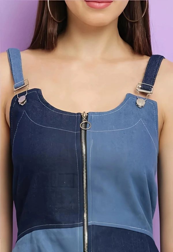 Colorblocked Jumpsuit - Blue Bayoux, S, Free