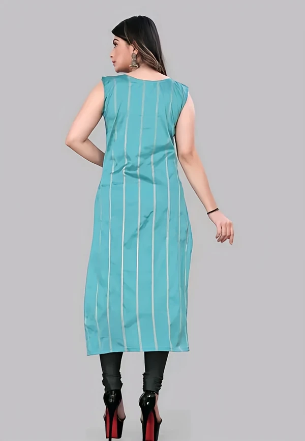 Trendy Silk Kurti - Fountain Blue, S, Free