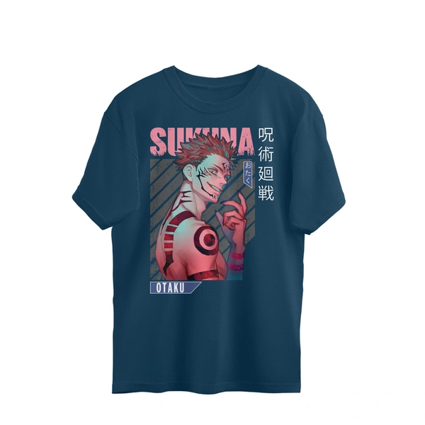 Sukuna Ryoumen Men's Oversized T-shirt - Nile Blue, XXL, Free
