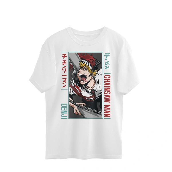 Denji Chainsawmen Oversized T-shirt - White, XL, Free