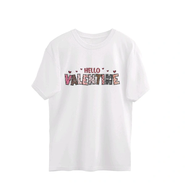 Happy Valentine Oversized T-shirt - White, L, Free