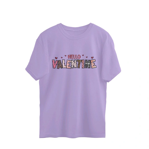 Happy Valentine Oversized T-shirt - Lavender, L, Free