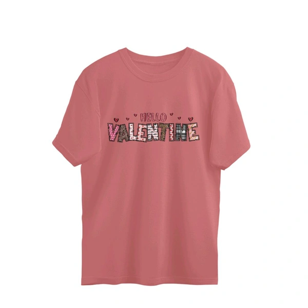 Happy Valentine Oversized T-shirt - Rose Bud, M, Free