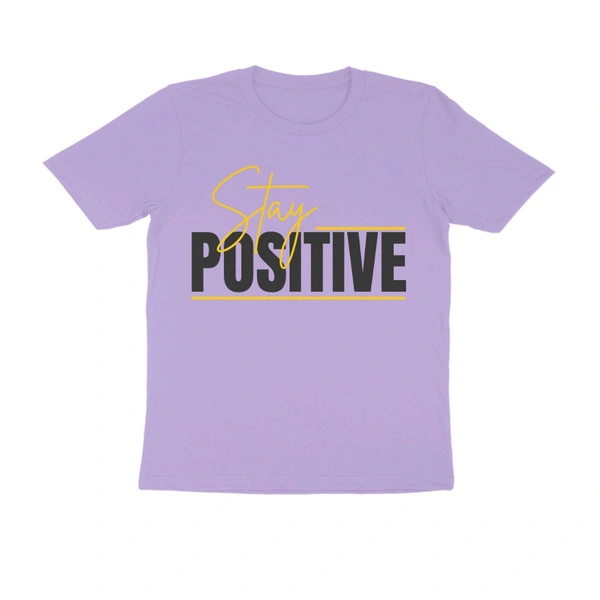 Modern Stay Positive Round Neck Half Sleeve T-shirt - Lavender, L, Free