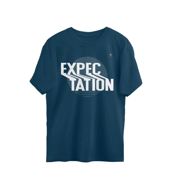 Black White Simple Typography Oversized T-shirt - Nile Blue, S, Free