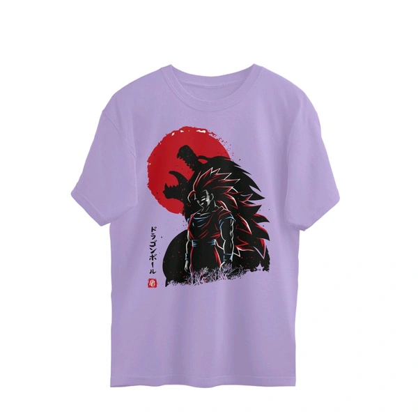 Dragon Ball Shadow Saiyan Fury Oversized T-shirt - Lavender, XXL, Free