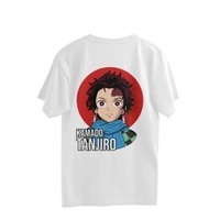Kamado Tanjiro Men's Oversized T-shirt - White, L, Free