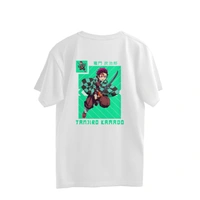 Kamado Tanjiro Quote Oversized T-shirt - White, XXL, Free