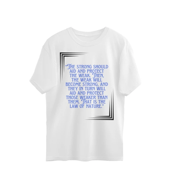 Kamado Tanjiro Quote Oversized T-shirt - White, S, Free