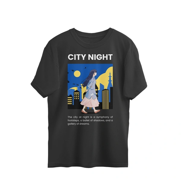 "City Night" Oversized T-shirt - Black, S, Free