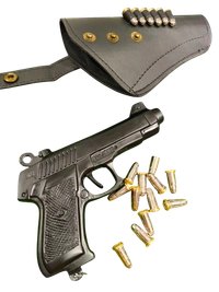 Kehar 9mm Cork Gun | Kahar Sound Cork Gun Matt Black Edition With Cover And 6 Dummy Bullets - Black