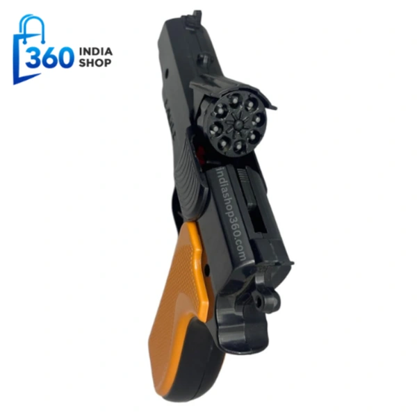 Realistic Ring Cap Toy Gun - Comes with Cover | Premium Ring Cap Gun | Diwali Celebration Cap Gun - Black