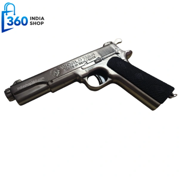 World War 9MM Real Silver Look Big Sound Cork Gun ( 1 BOX CORK+1 COVER FREE)	