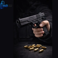 Spartan Air Pistol With Metal Loader - Realistic Look Design Full Body Metal - Black