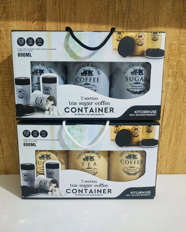Tea, Sugar, Coffee Container Set 