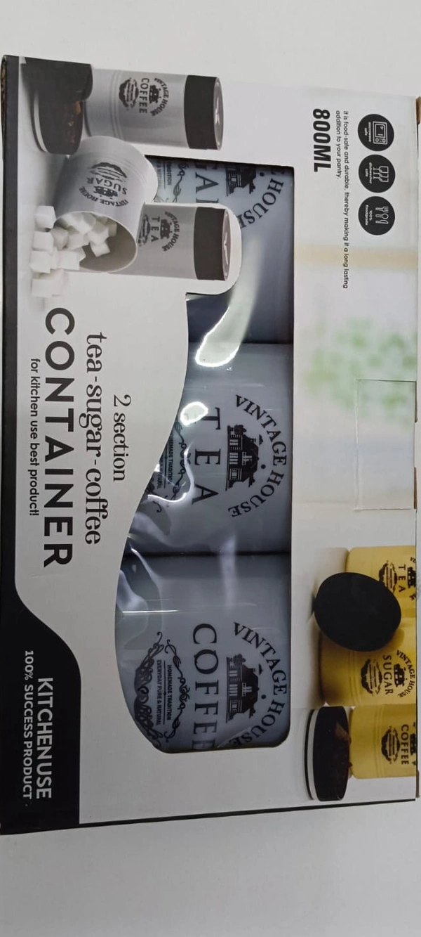 Tea, Sugar, Coffee Container Set 