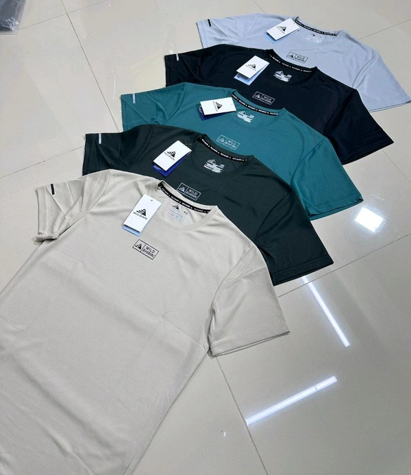 Wild Shark Melange Lycra Plain Tshirt  - M L XL XXL