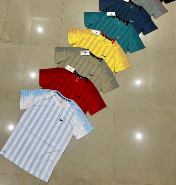 Fine Quality Dot Knit Lycra Tshirts  - M L XL XXL