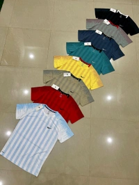 Fine Quality Dot Knit Lycra Tshirts  - M L XL XXL