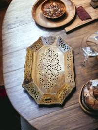 Sold By ZAIN R CREATION Tray Brass Inlay  - L.12.5'' W.8.5'' H.1.5'', Natural Polish, Wooden