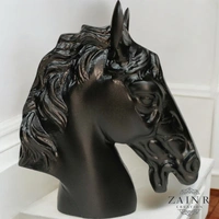 Sold By ZAIN R CREATION Horse Head for Home Decor - H.9'' L.7.5'', Black, Aluminium