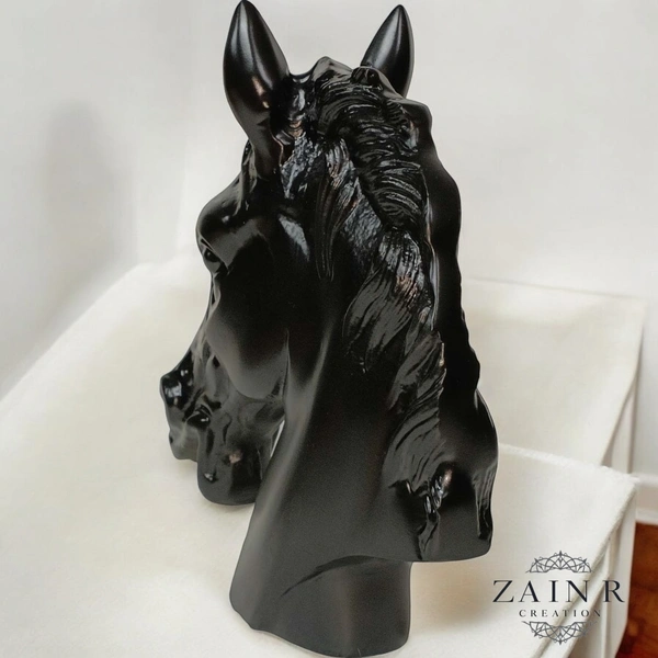 Sold By ZAIN R CREATION Horse Head for Home Decor - H.9'' L.7.5'', Black, Aluminium