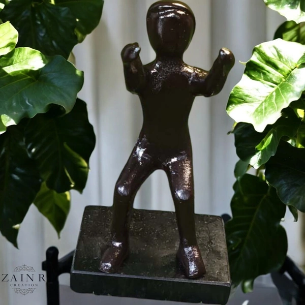 Sold By ZAIN R CREATION Smart Phone Mobile Holder Brown - H.7'' L.3.5'' W.2.5'', Brown, Aluminium & Granite Base