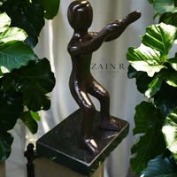 Sold By ZAIN R CREATION Smart Phone Mobile Holder Brown - H.7'' L.3.5'' W.2.5'', Brown, Aluminium & Granite Base