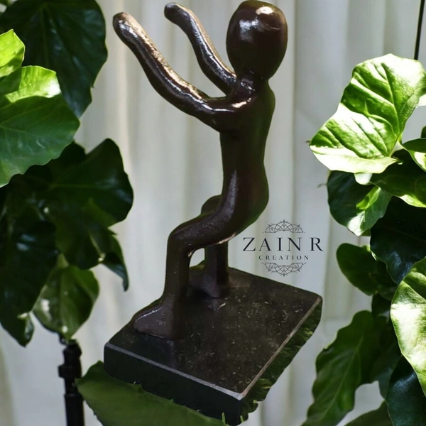 Sold By ZAIN R CREATION Smart Phone Mobile Holder Brown - H.7'' L.3.5'' W.2.5'', Brown, Aluminium & Granite Base