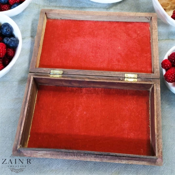 Sold By ZAIN R CREATION  Jewellery Box Carving with Brass Inlay - 