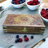 Sold By ZAIN R CREATION  Jewellery Box Carving with Brass Inlay