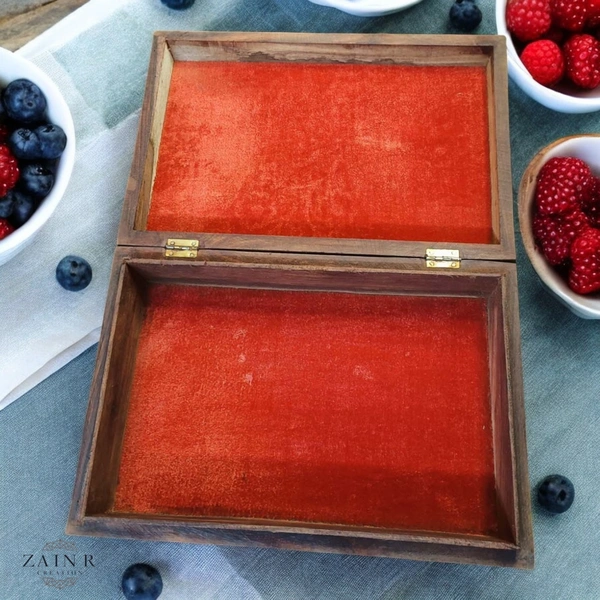 Sold By ZAIN R CREATION Jewellery Box Carving with Brass Inlay
