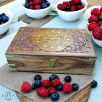 Sold By ZAIN R CREATION Jewellery Box Carving with Brass Inlay