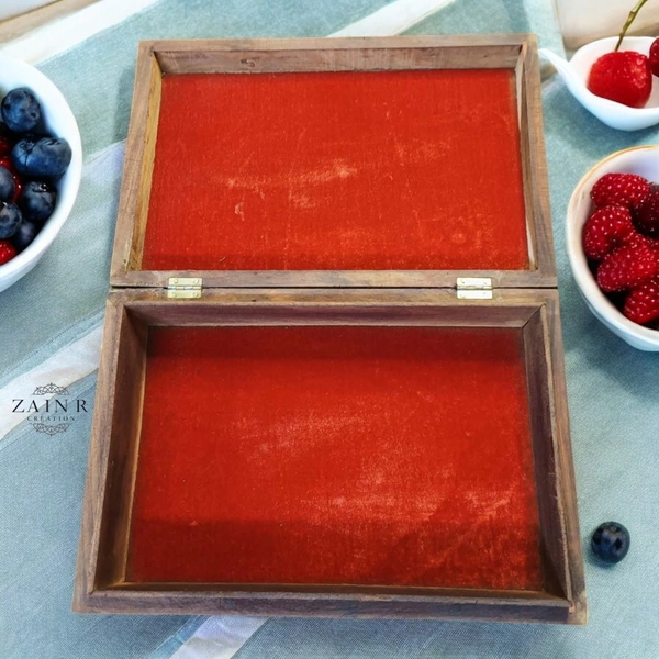 Sold By ZAIN R CREATION Jewellery Box Carving with Brass Inlay