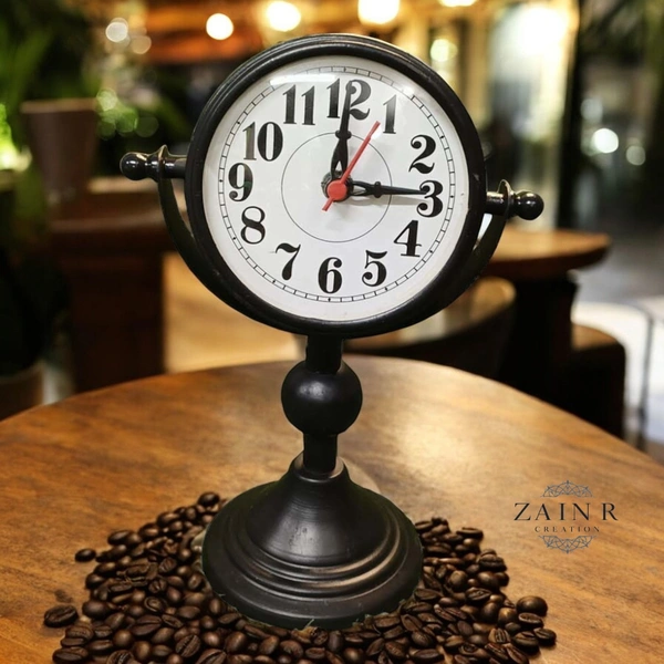Sold By ZAIN R CREATION Table Clock for Office, Home Use - H.9.5'' L.6.5'' Base. 4''