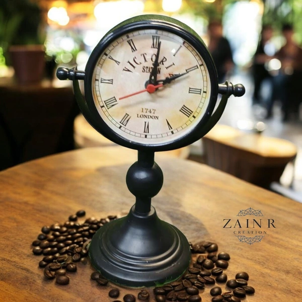Sold By ZAIN R CREATION Table Clock for Office, Home Use - H.9.5'' L.6.5'' Base. 4''