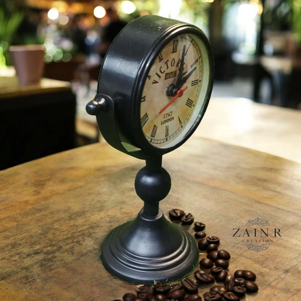 Sold By ZAIN R CREATION Table Clock for Office, Home Use - H.9.5'' L.6.5'' Base. 4''