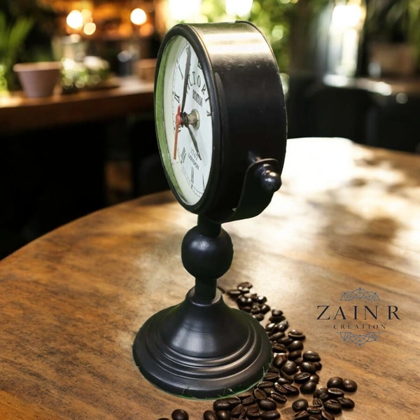 Sold By ZAIN R CREATION Table Clock for Office, Home Use - H.9.5'' L.6.5'' Base. 4''