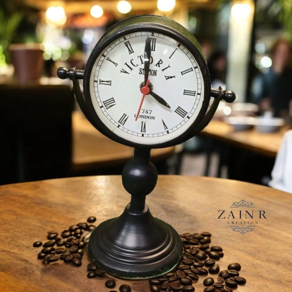 Sold By ZAIN R CREATION Table Clock for Office, Home Use - H.9.5'' L.6.5'' Base. 4''