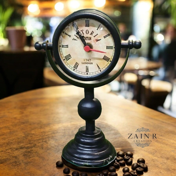 Sold By ZAIN R CREATION Table Clock for Office, Home Use - H.8.5'' L.5'' Base. 3''