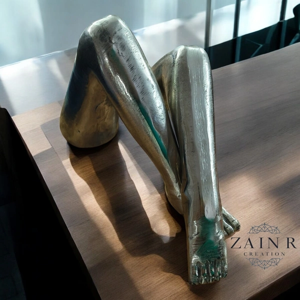 Sold By ZAIN R CREATION Decorative Sculpture of Lady Legs. - L.12.5'' H.8.5'' W.3.5'', 2.500 Kg, Aluminium