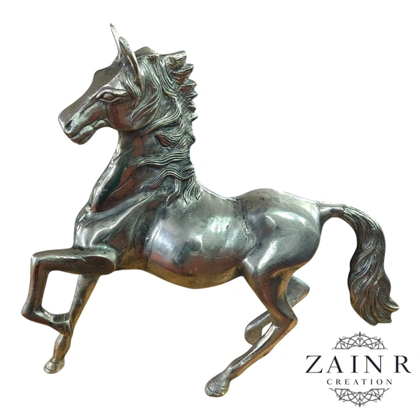 Sold By ZAIN R CREATION Decorative Standing Horse - L.24.5'' H.23'' W.5'', 6.200 kG, Aluminium