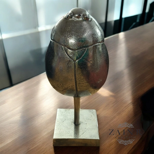 Sold By ZAIN R CREATION  DecorativeLadybug Sculptures - H.12.5'' L.5.5'' W.3'', Nickel Antique, 1.200 Kg, Aluminium