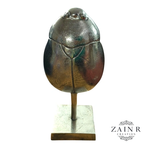 Sold By ZAIN R CREATION  DecorativeLadybug Sculptures - H.12.5'' L.5.5'' W.3'', Nickel Antique, 1.200 Kg, Aluminium